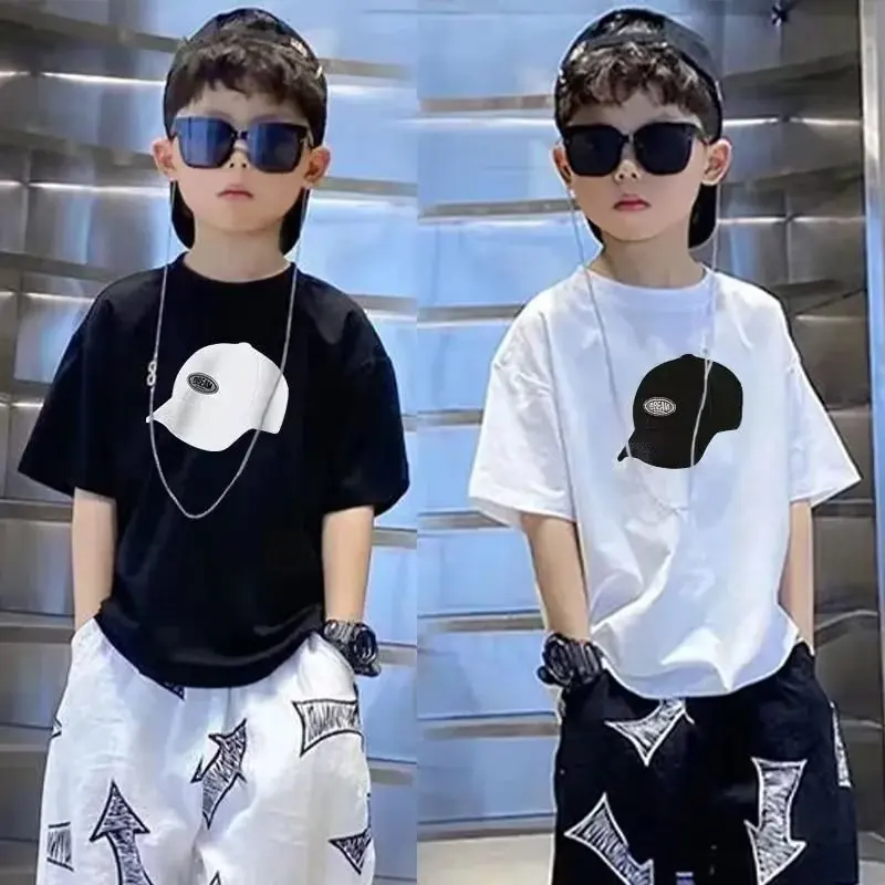 

Round Neck American Style Thin High Street Fun Solid Color Harajuku Style Loose Boy T-shirt