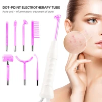 7 in 1 high frequency electrode glass tube purpleorange light acne wand skin care spot acne remover anti aging facial massager