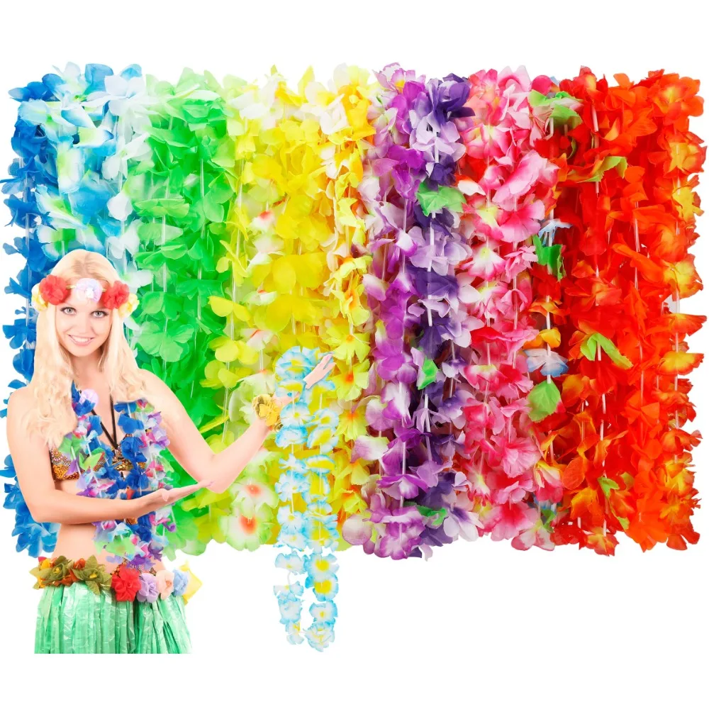 36/50 шт. Гавайские искусства для тропической лампы яркие цветы летнее ожерелье