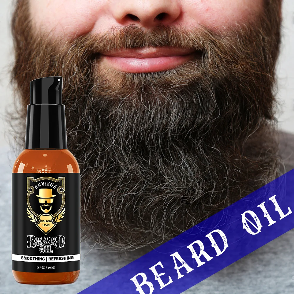 

50ml Men's Beard Growth Oil Natural Beard Growth Essential Oil Anti Hair Loss Product Smoothing Refreshing Nourishing Beard Care