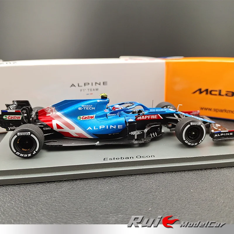 

1:43 Spark Alps F1 Team 2021 Венгрия станция Aokang имитация смолы гоночный автомобиль Модель Коллекция декоративный подарок