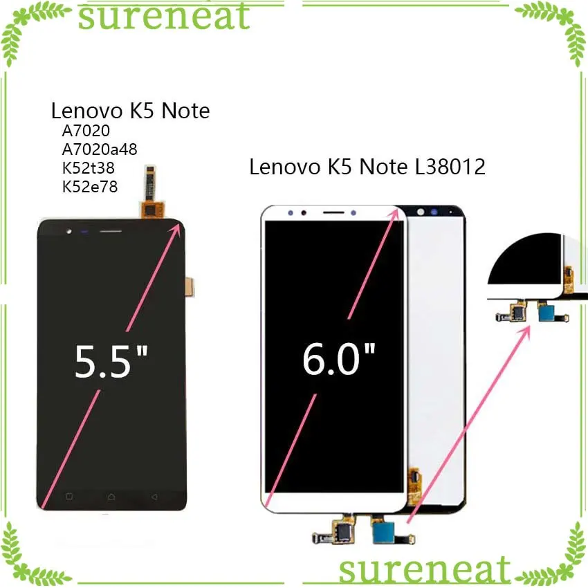 Для Lenovo Vibe K5 Note K52t38 K52e78 A7020a48 A7020 ЖК-дисплей сенсорный экран в сборе для Lenovo K5 Note L38012 Замена