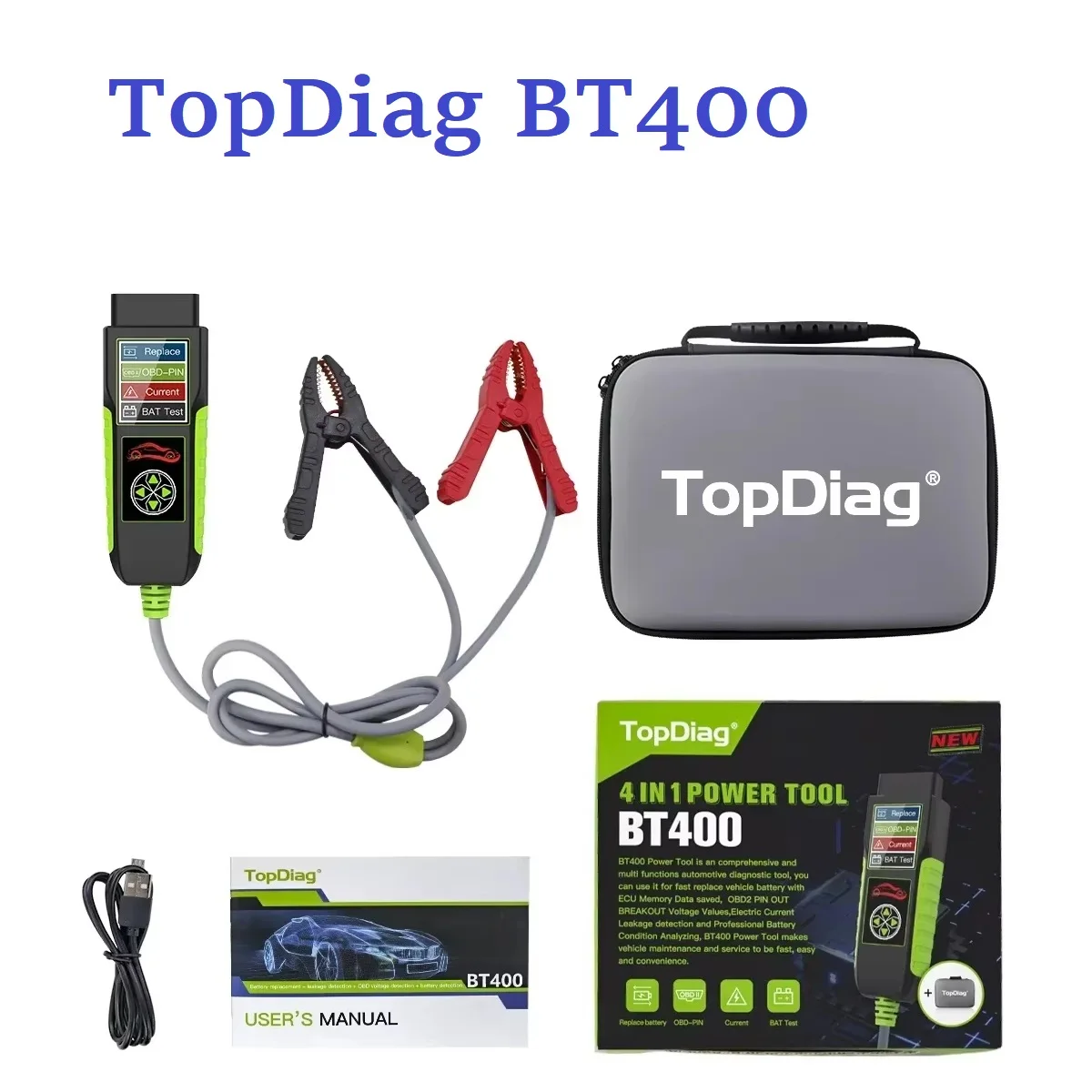 TopDiag BT400 автомобильный сканер OBD2 интеллектуальный тестер батареи анализатор батареи OBD сканирование 12 В24 В автомобильный диагностический инструмент (art.: 3920cf40cced6) - 3920cf40cced6