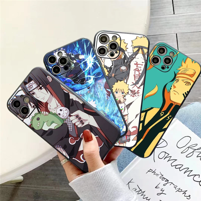

Japan NARUTO Anime Phone Case For iPhone 11 13 12 Pro Max 12 13 Mini X XS XR MAX SE 6 7 8 Plus Soft Back Liquid Silicon Funda
