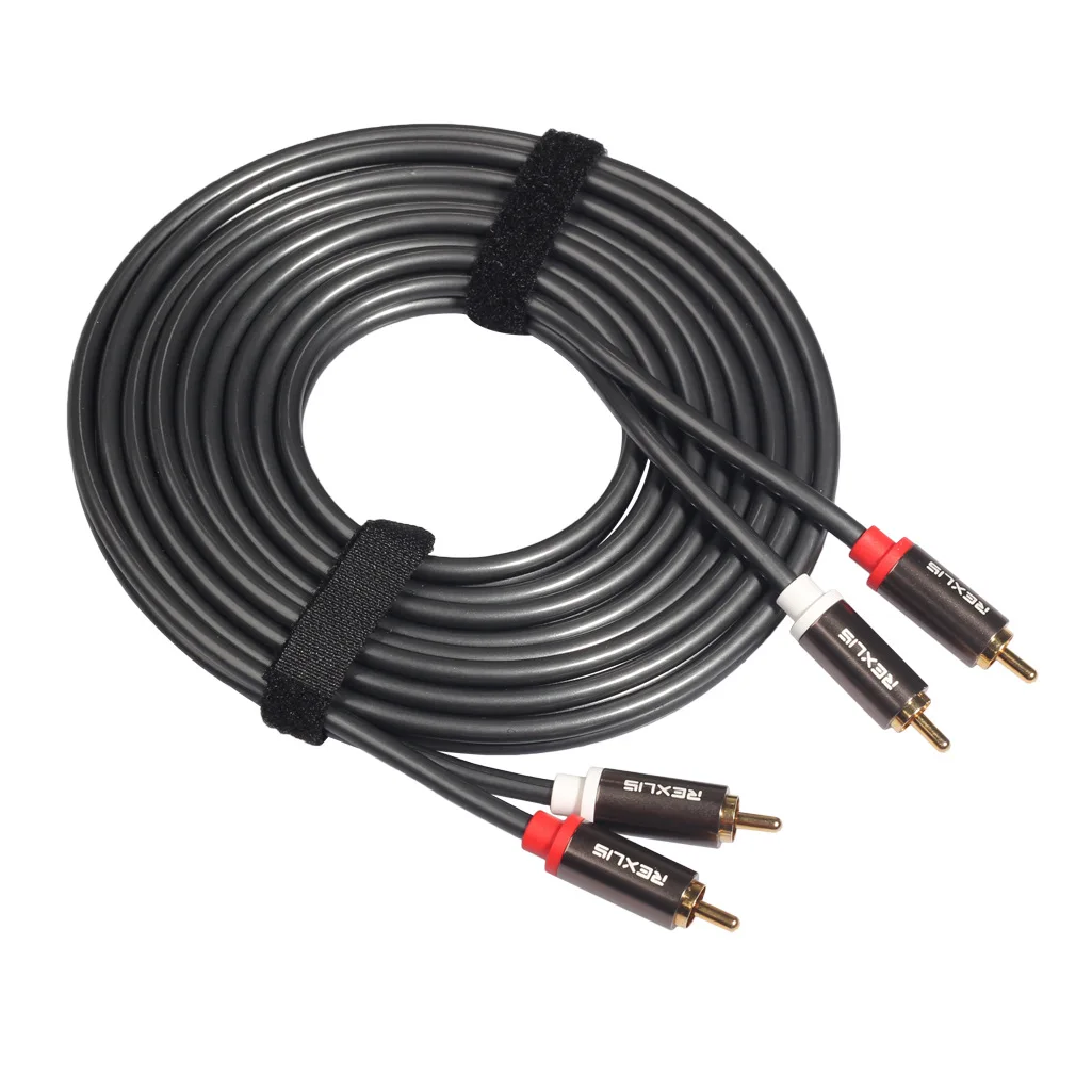 

New 1pc Premium 2 RCA to 2 RCA Stereo Audio Cable Cord Male-Male Gold Plated 24kGold Plated Connectors Product Long Service Life