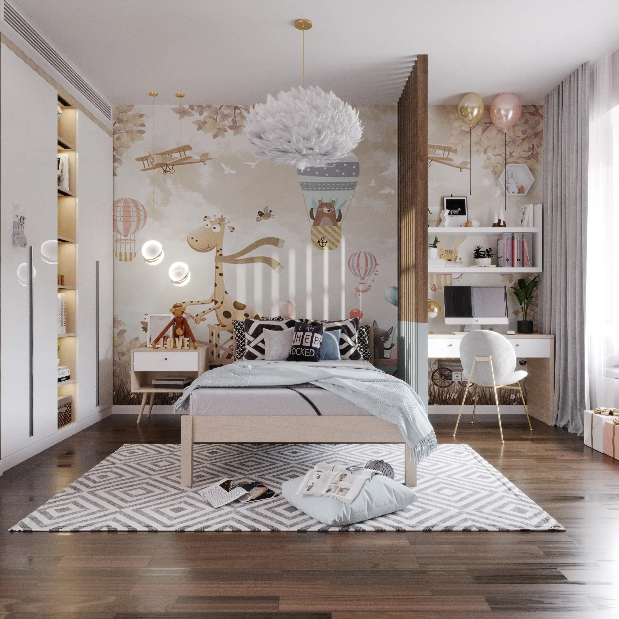 Детская деревянная кровать Hansales