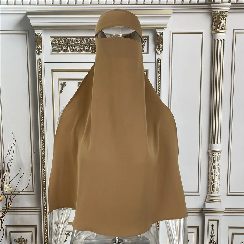 

Busha Arabian Simple Islamic Women's Solid Color Muslim Pullover Veil Solid Color Stitching 2022