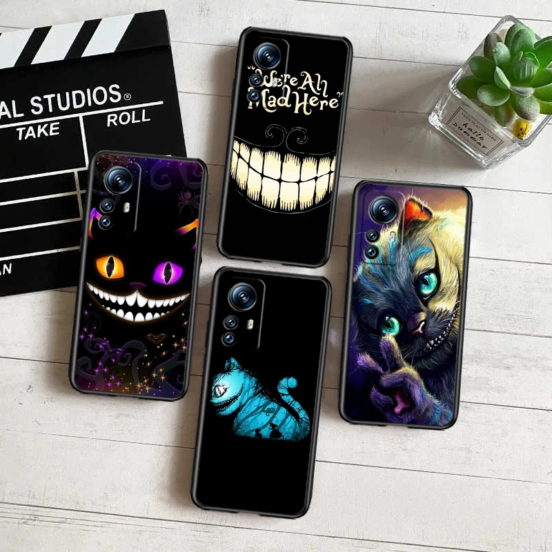 

Alice Wonderland Cheshire Cats Black Phone Case For Xiaomi Mi 13 12 Lite 12T Pro 12X 12S 11 11T 11i 10T 10 9 Ultra 5G