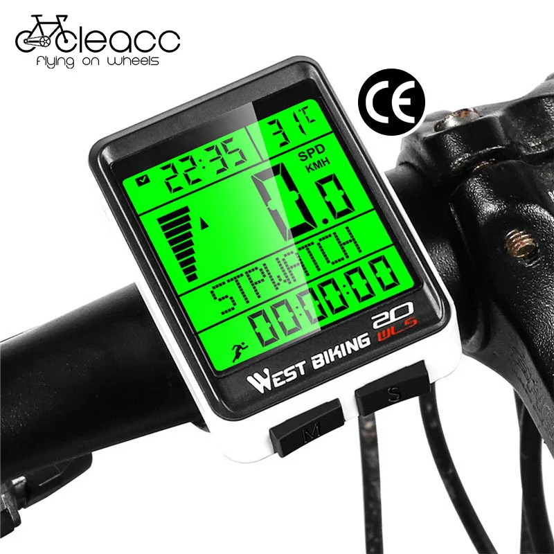 

Waterproof Bicycle Computer Wireless 5 Language MTB Bike Cycling Odometer Stopwatch Speedometer 2.1in Bike Computer Accessories