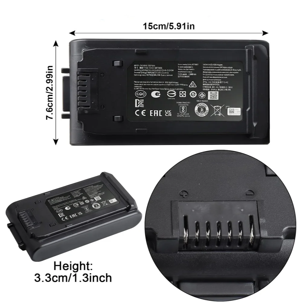 Фото Сменный аккумулятор VCA‑SBTA95 для пылесосов Samsung Jet 85, Jet95, Jet Plus, VCA‑SBTA95/VT, VS20C95E4TB/WD, VS20C95D4TK/WD №2