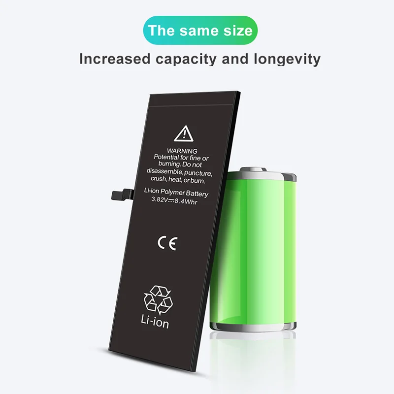 2022 high capacity phone battery for apple 6 7 8 10 plus x xr xs max 11 12 pro replacement bateria for iphone 7 plus batteries free global shipping