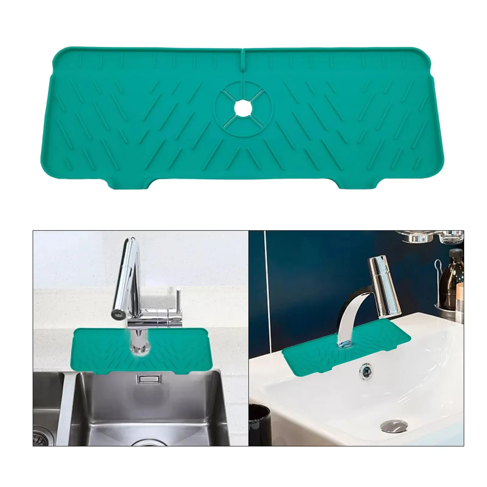 

Silicone Faucet Absorbent Mat Sink Draining Pad Behind Faucet Countertop Protector Kitchen Faucet Sink Splash Guard for Hotel RV
