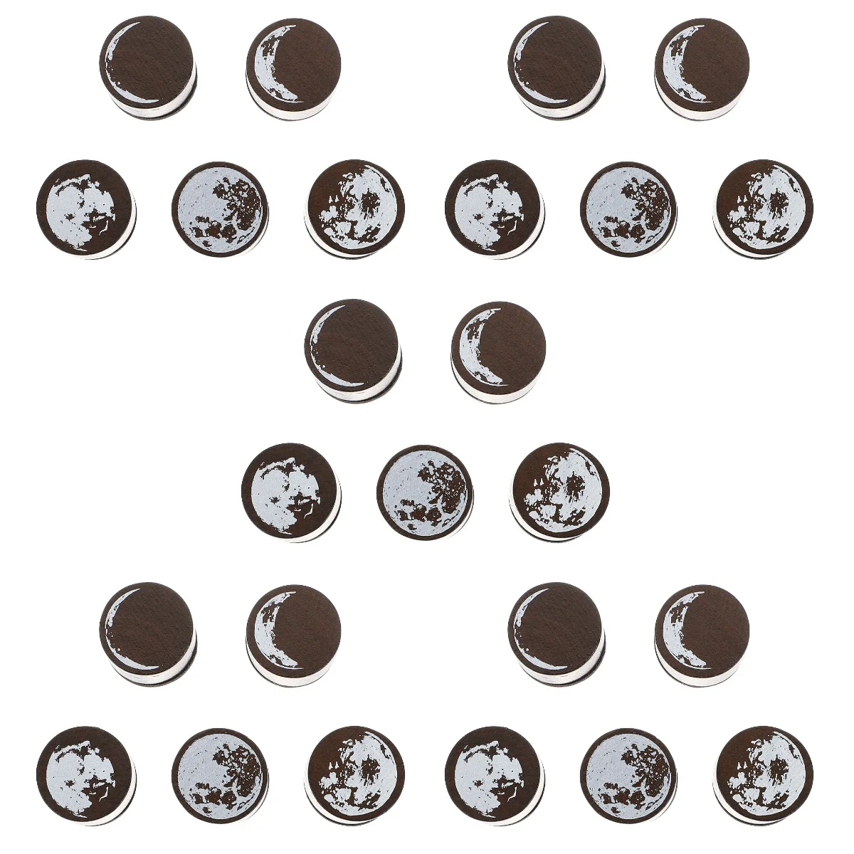 

25 pcs Wooden Rubber Stamps Moon Phases Stamp Decorative Stamp Vintage Seal