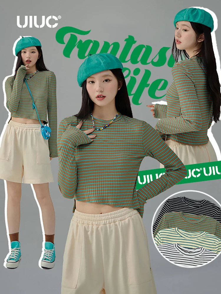 

UIUC Spring Striped Long Sleeve Tees for Teen Girls 33103GS22