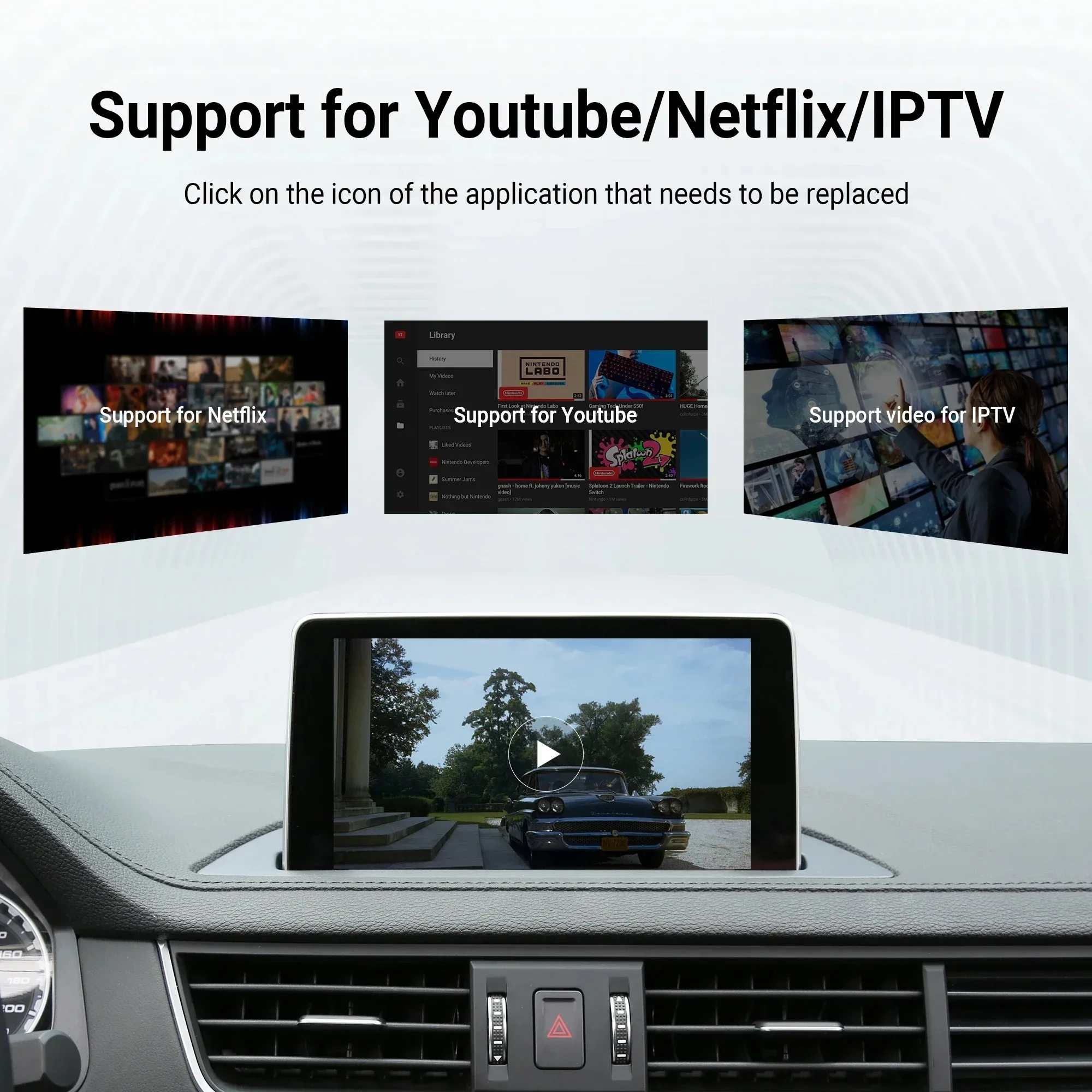 Фото Беспроводной адаптер OTTOCAST Play2Video Pro для CarPlay и Android Auto с поддержкой TikTok, YouTube, Netflix, IPTV для VW, Benz, Kia, Honda, Toyota №1