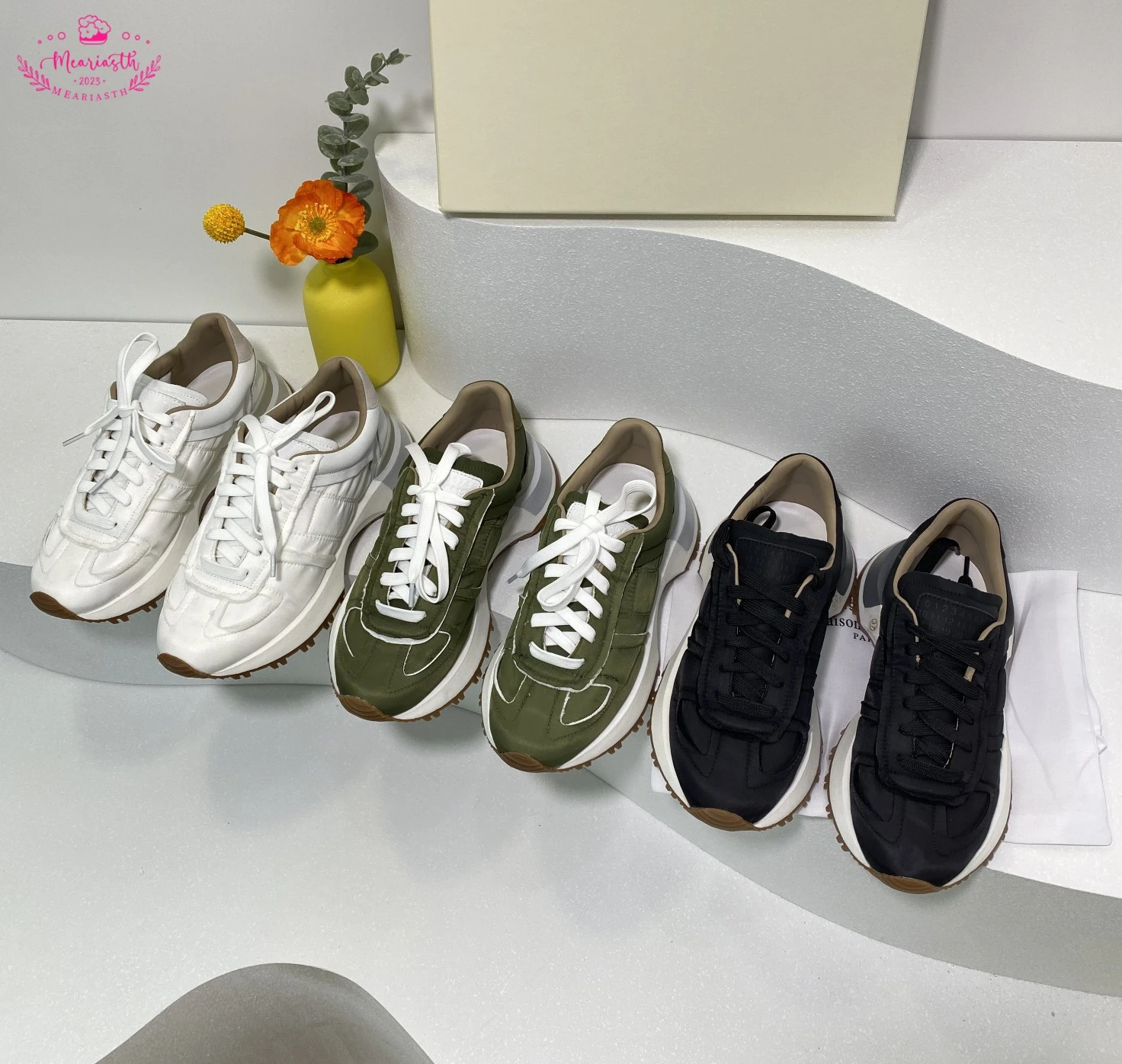 

Кроссовки из натуральной кожи для мужчин и женщин, повседневная обувь на платформе, толстая подошва, спортивные, для отдыха, белые, черные, весна 2023