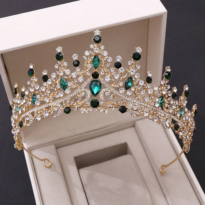 

Bride Headdress Atmosphere Luxurious Crystal Faux Rhinestone Decorative Crown Wedding Banquet Modelling Hair Jewelry H9