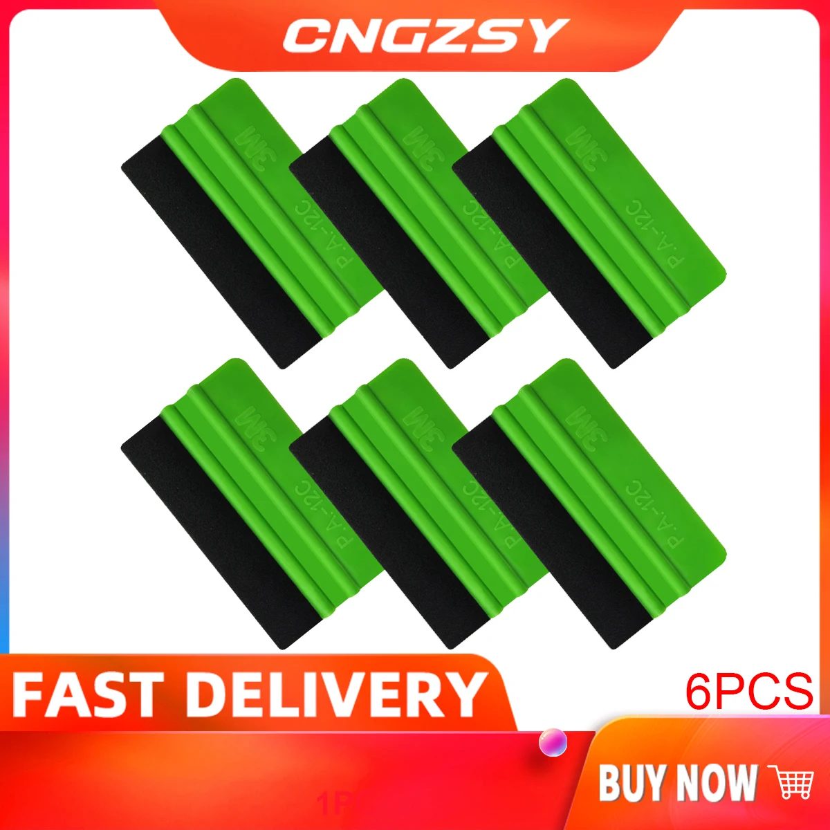 

6 шт. 5 дюймов длинный зеленый 3 м пластиковый виниловый скребок для оконной пленки Защитная пленка для краски автомобиля наклейки для упаков...