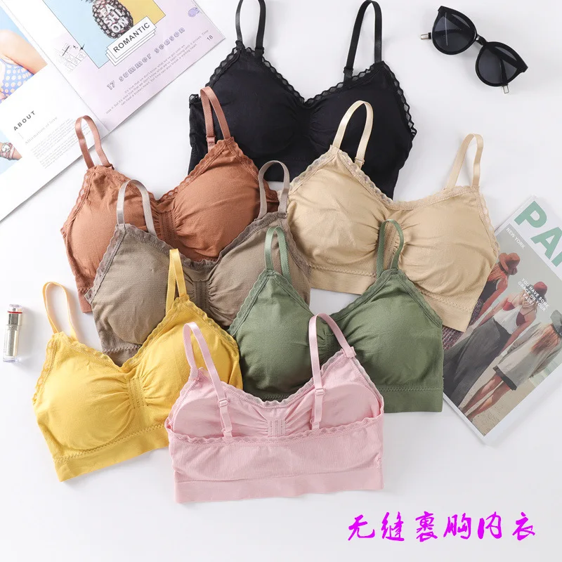 

Бюстгальтер женский кружевной с чашками пуш-ап, пикантный спортивный бесшовный топ с открытой спиной, без бретелек, нижнее белье