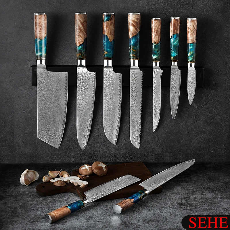 Набор кухонных ножей из дамасской стали 1-9 шт. | Дом и сад