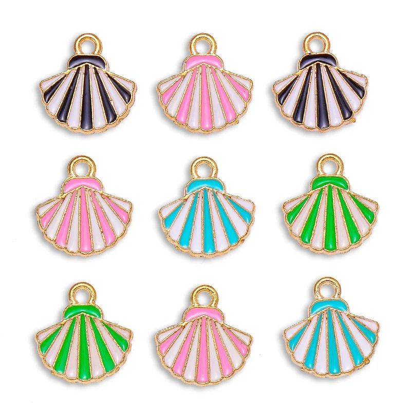 

13x13MM Colorful Mixed Color 20Pcs Shell Alloy Pendant for Women Bracelet Earrings DIY Jewelry Making Supplies Jewelry Crafts