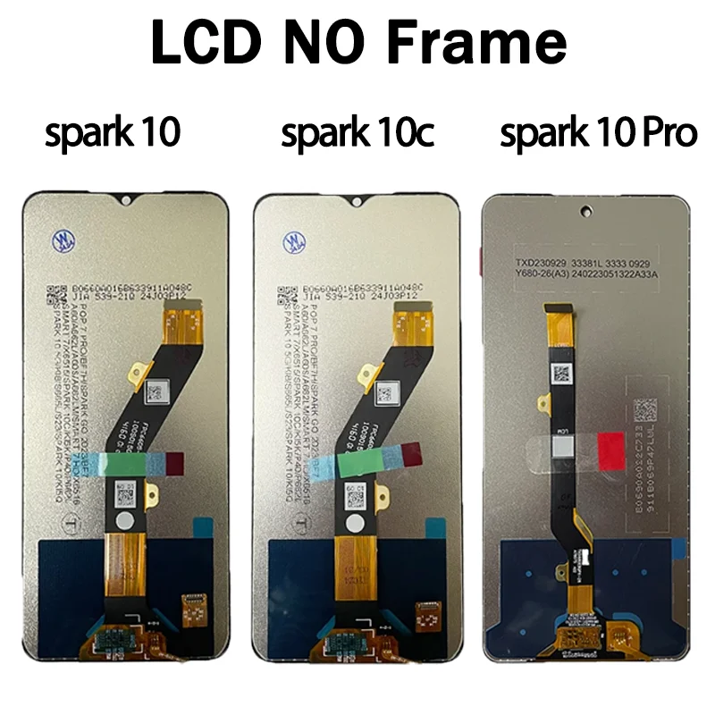OEM для Infinix Tecno Spark 10 Pro10C10 ЖК-дисплей, сенсорная панель, дигитайзер в сборе KI7 KI5k KI5q, рамка дисплея (art.: 3920d27e2cb78) - 3920d27e2cb78