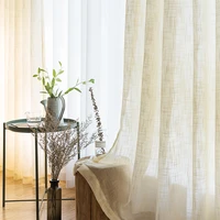 mrtrees linen textured tulle curtains for bedroom modern japanese style sheer curtains windows treatments drapes for living room