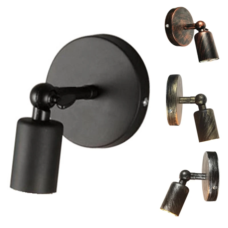 

E27 Single Head European Antique Wall Lamp Simple Bedside Lamp Wall Light Nordic Wrought Iron Bar Aisle Lamp