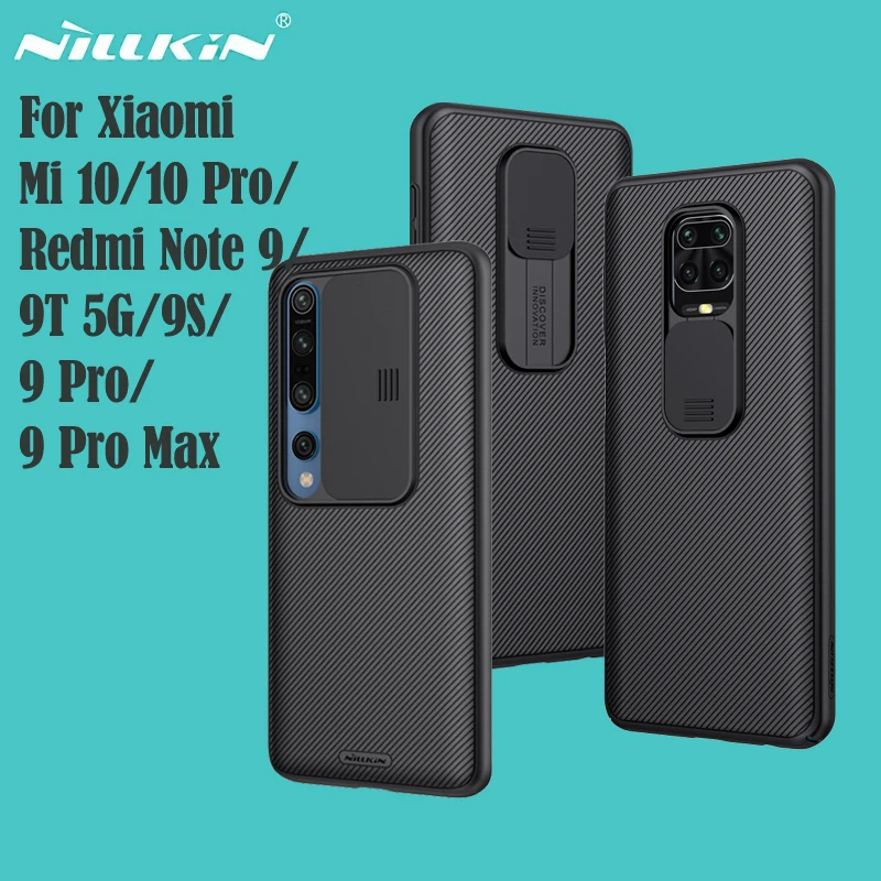 

For Xiaomi Redmi Note 9T 5G 9 9S 9 Pro Max Case Mi 10 Mi10 Pro Cover NILLKIN CamShield Case Slide Camera Cover For Redmi Note9S