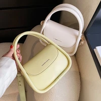 women shoulder bag 2022 pu leather purse and handbag female shopper fashion casual solid color simple letter printing square bag