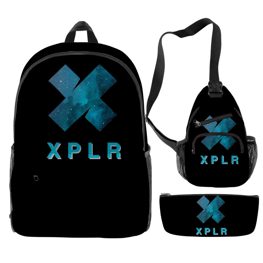

3 шт./комплект, дорожный рюкзак с 3D-принтом «Sam and colby XPLR»