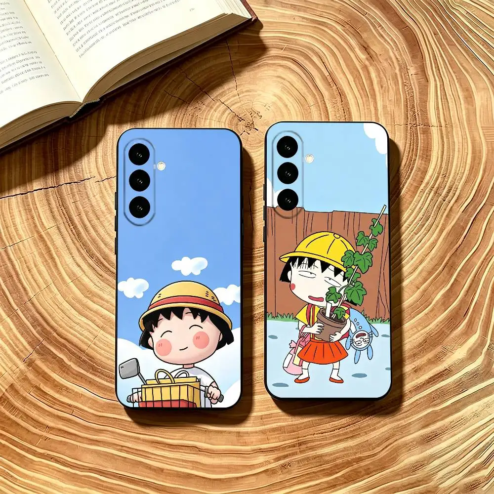 Фото Чехол для телефона Anime C-Chibi Maruko Chan, мягкий черный, для Samsung Galaxy A73, A72, A71, A70, A53, A52, A51 №1