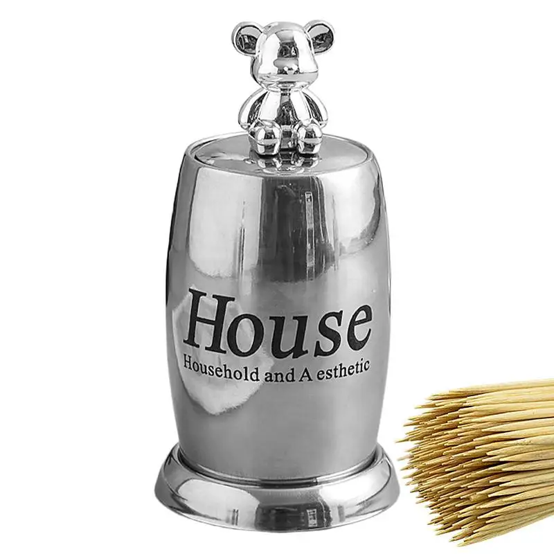

Stainless Steel Toothpick Holder Press Toothpick Holder Fashionable Tooth Pick Dispensers Toothpick Box Toothpick Case Container