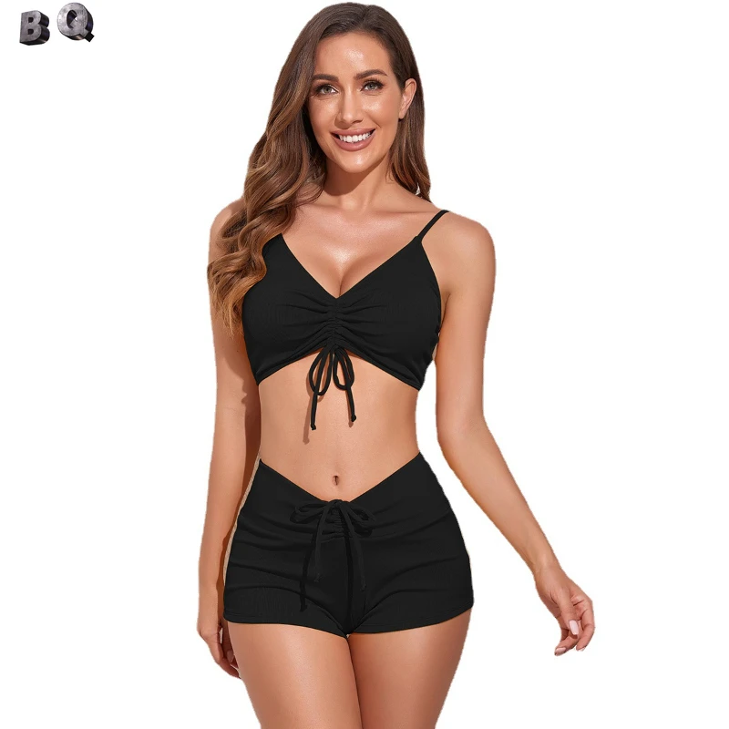 

2022 бикини с высокой талией, купальник, женский купальник из 2 частей, женский купальник