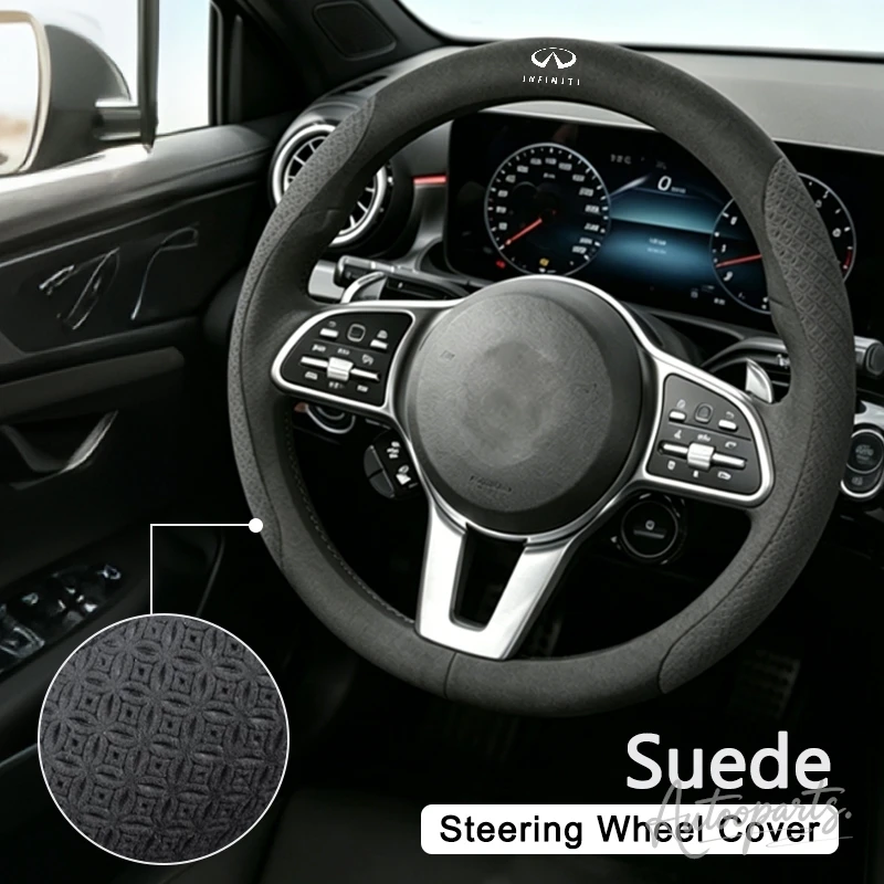 Чехол на руль из карбона и кожи для Infiniti Q50 Q60S Q70 QX30 QX50 QX55 QX56 QX60 QX70 QX8 JX35 EX25 FX35 M35 ESQ (art.: 3920dc2f60095) - 3920dc2f60095