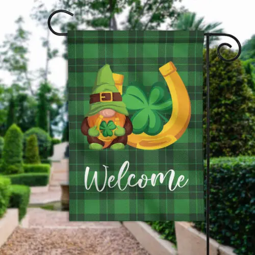 Флаг с Днем Святого Патрика флаг приветствия ирландских гномов Lucky Shamrock