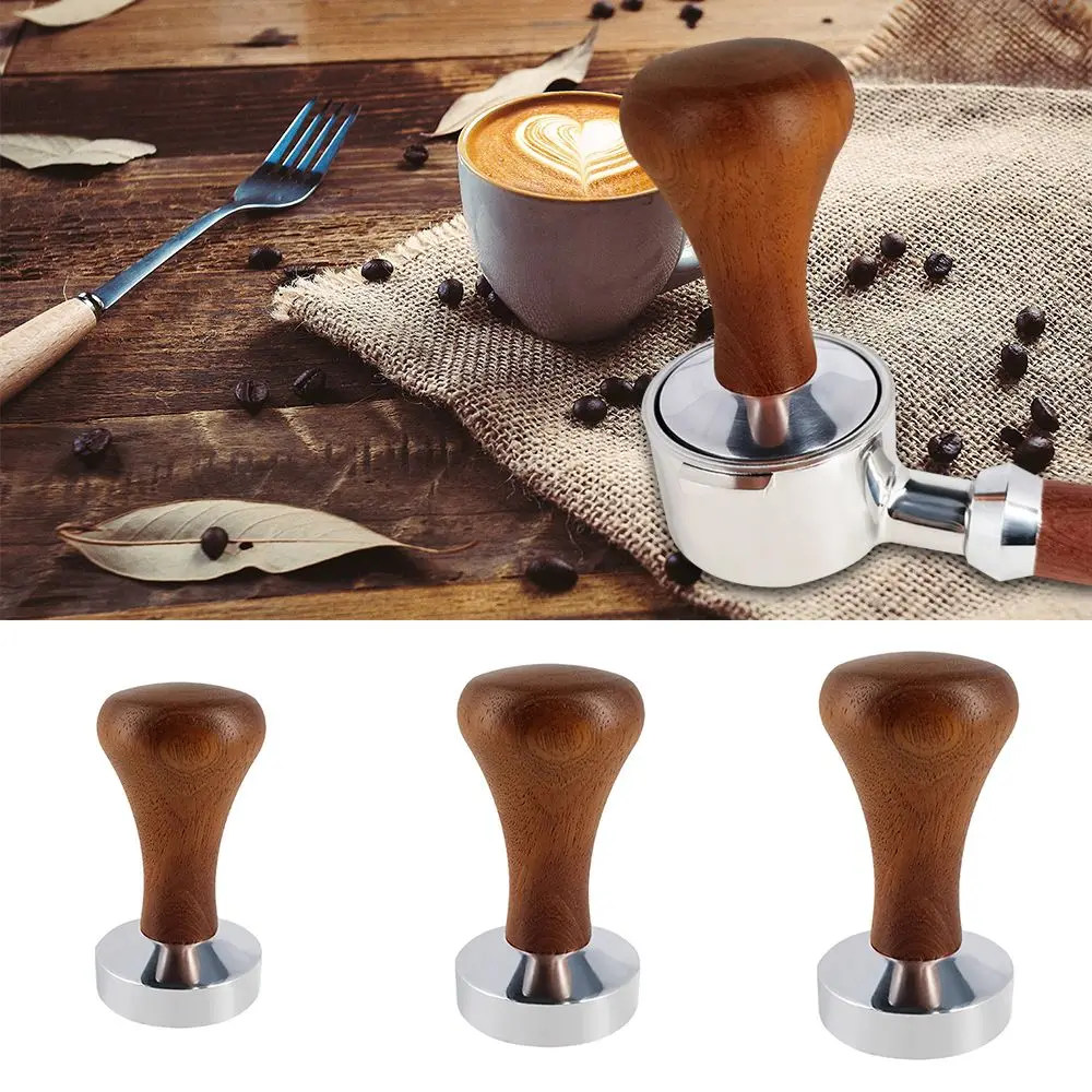 

Tool Pressing Coffee Distributor Mat Powder Hammer 51mm/53mm/58mm Wood Handle Pressure Tamper Espresso Coffee Tamper