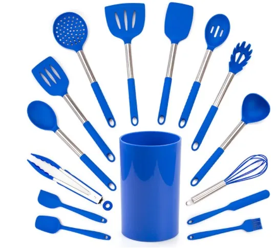 

14pcs Kitchen Utensils Set Silicone Utensils Non-Stick Heat Resistance Kitchenware with Storage Bucket silicone silicone
