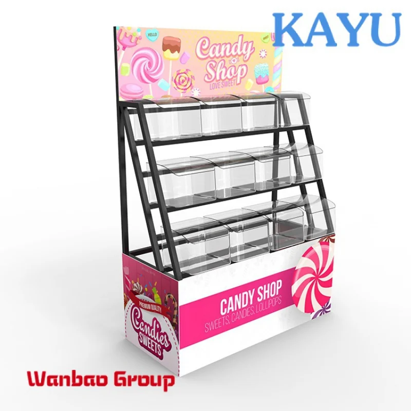 Customized Supermarket Candy Rack Metal Storage Rack Candy Display Stand With Custom Logo