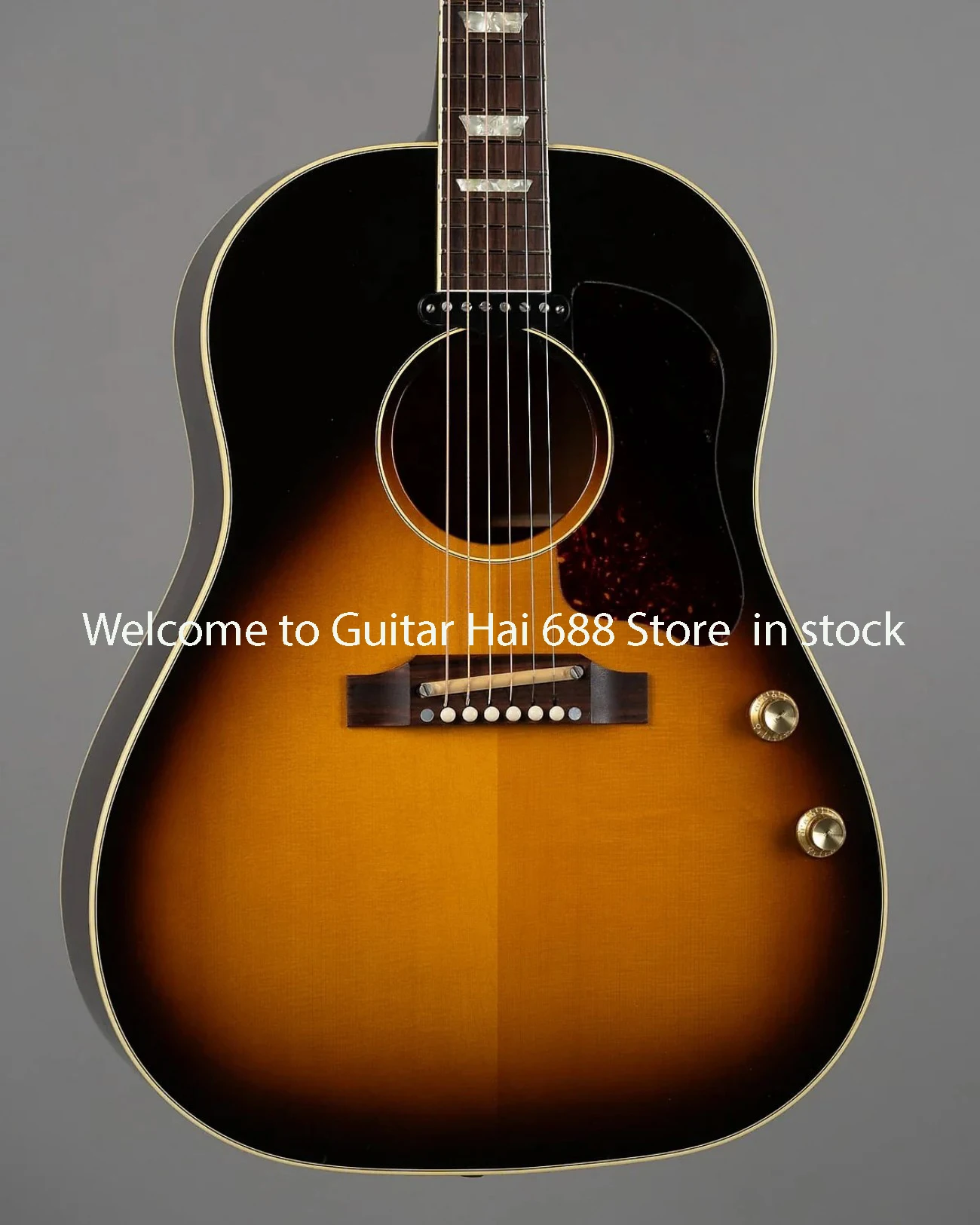 Фото Гитара Custom Shop J-160 E 1996 - Vintage Sunburst, акустическая, винтажная, с эффектом солнечных бликов. # 5462899 №3