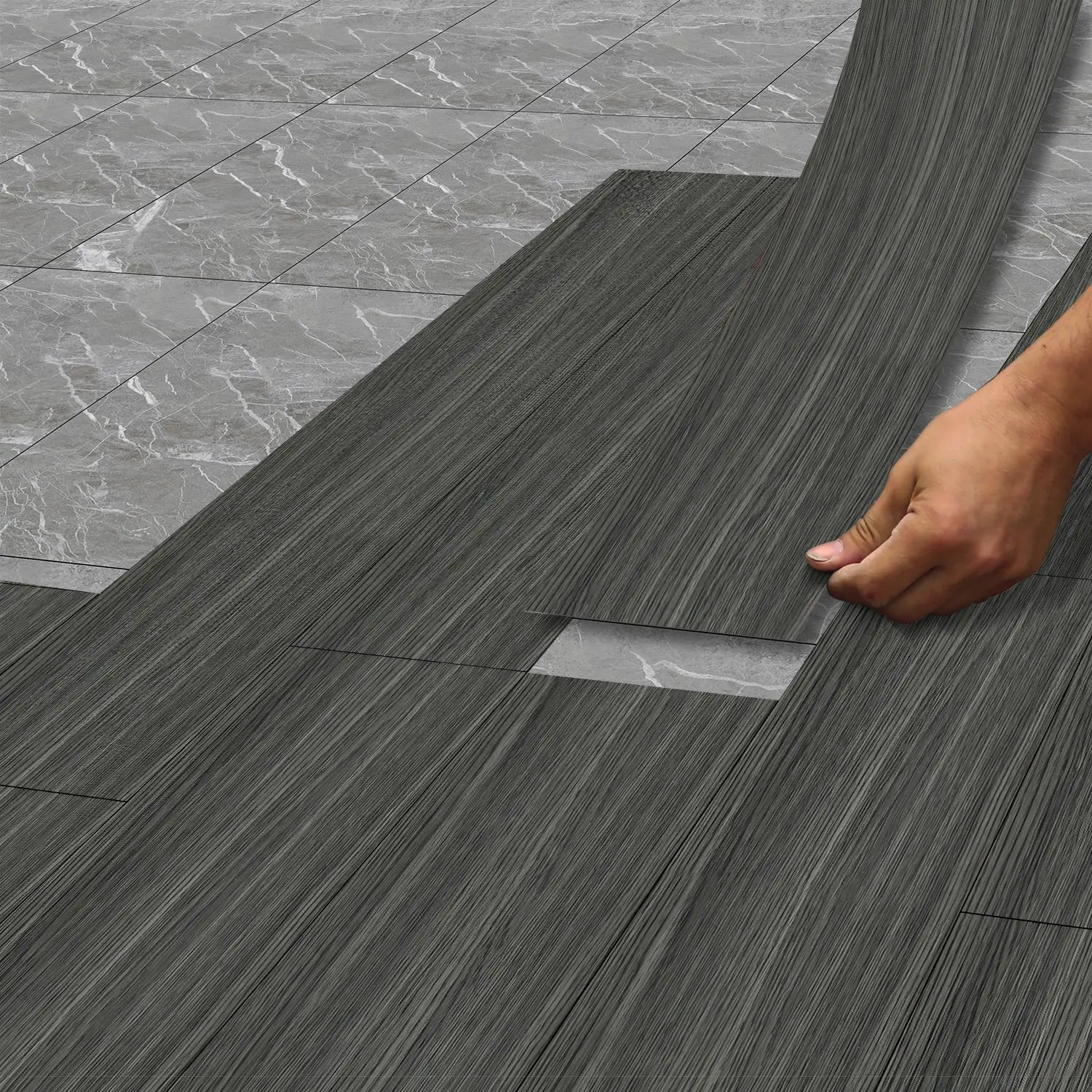 Наклейка для пола с текстурой древесины, домашняя Водонепроницаемая наклейка из ПВХ для плитки, самоклеящаяся декоративная противоскользящая наклейка для гостиной, столовой