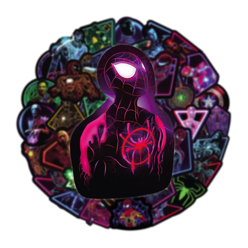 

Disney Toys Gift Marvel Spider-Man Avengers Iron Man Captain America Waterproof Neon Stickers Non-marking Glue Can Be re-Pasted