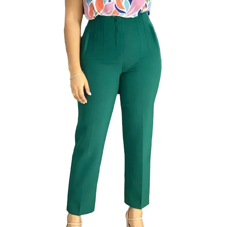 Брюки женские до щиколотки Элегантные классические штаны с завышенной талией