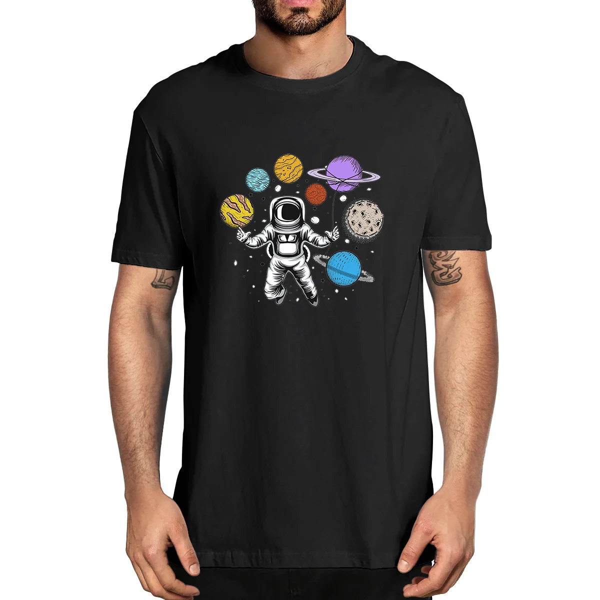 

Unisex Cotton Funny Planets Astronaut With Family Gifts Kids Summer Men's Novelty T-Shirt Casual Streetwear Oversize Women Tee