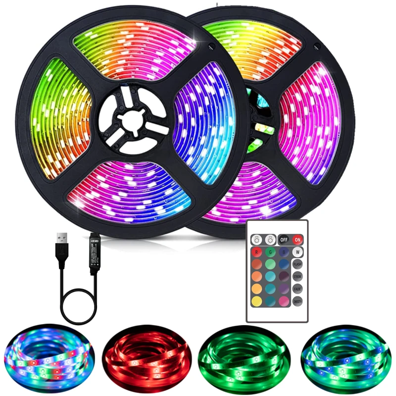 1M-20M LED Strip Light RGB 2835 Flexible Lamp Tape USB Bluetooth Control TV Screen Luces Party Holiday Gift Bedroom Decoration