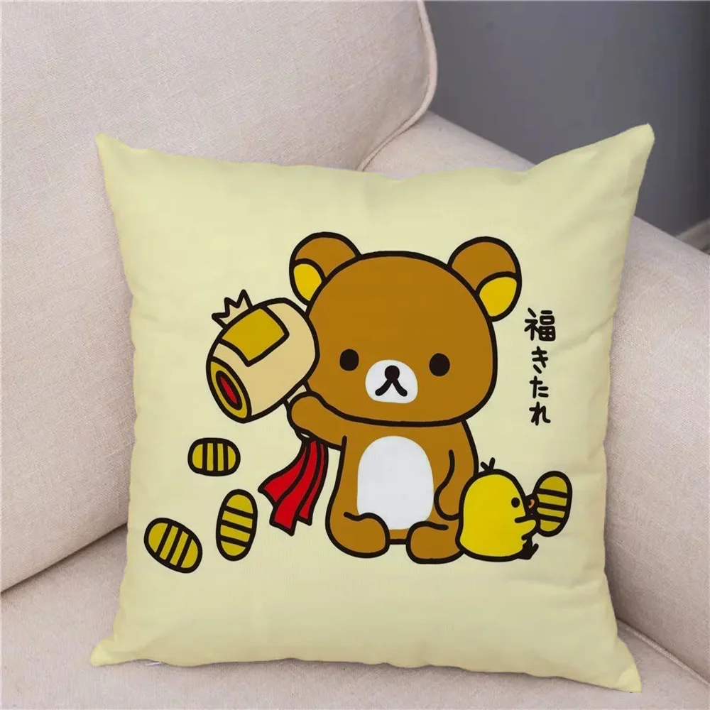 Экологичная клетчатая наволочка R-RilakkumaS полиэстер хлопок квадратная форма