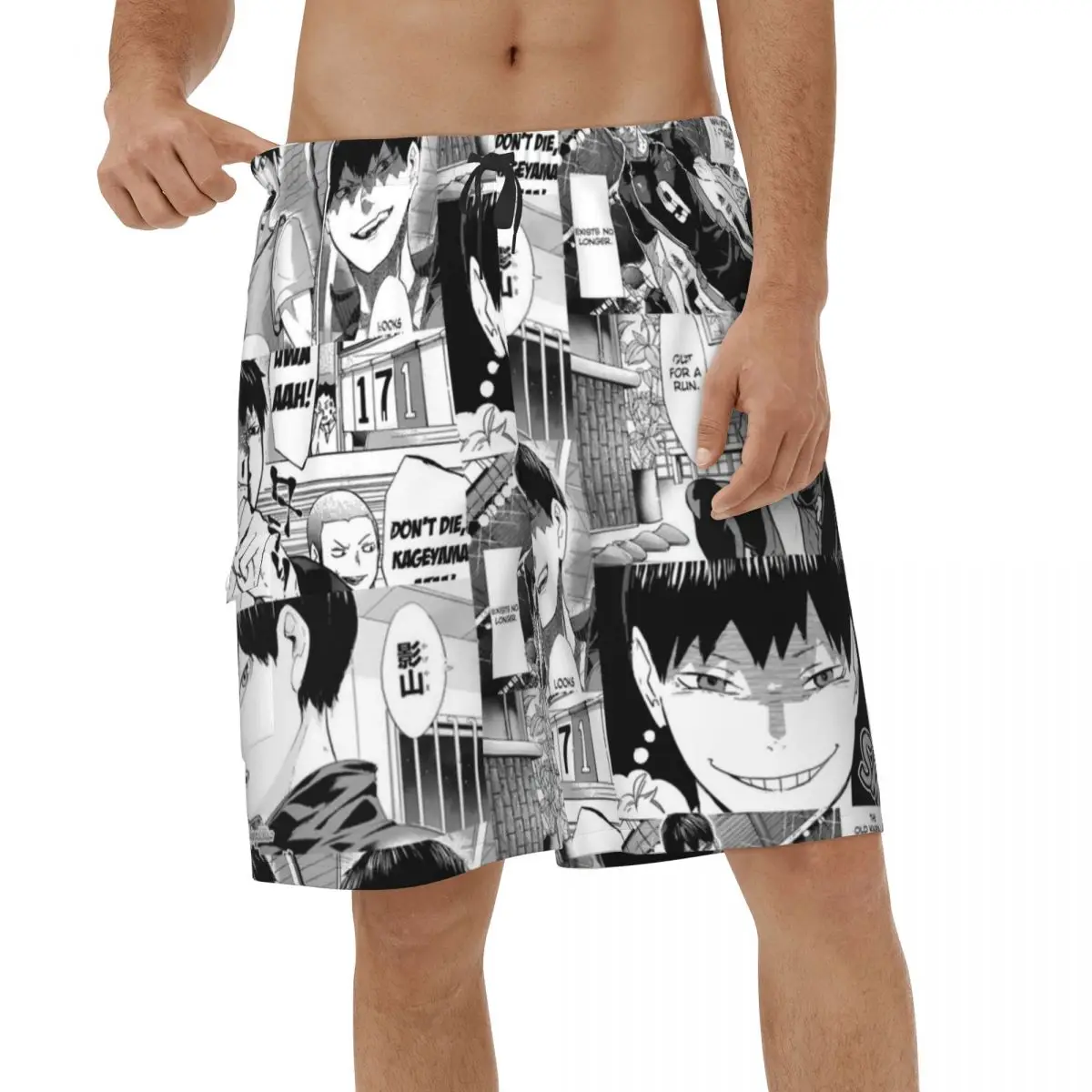 

Summer Fashion Kageyama Haikyuu Men Beach Shorts Running Board Shorts Surf Japanese Anime Swimsuits Quick Dry Board Shorts