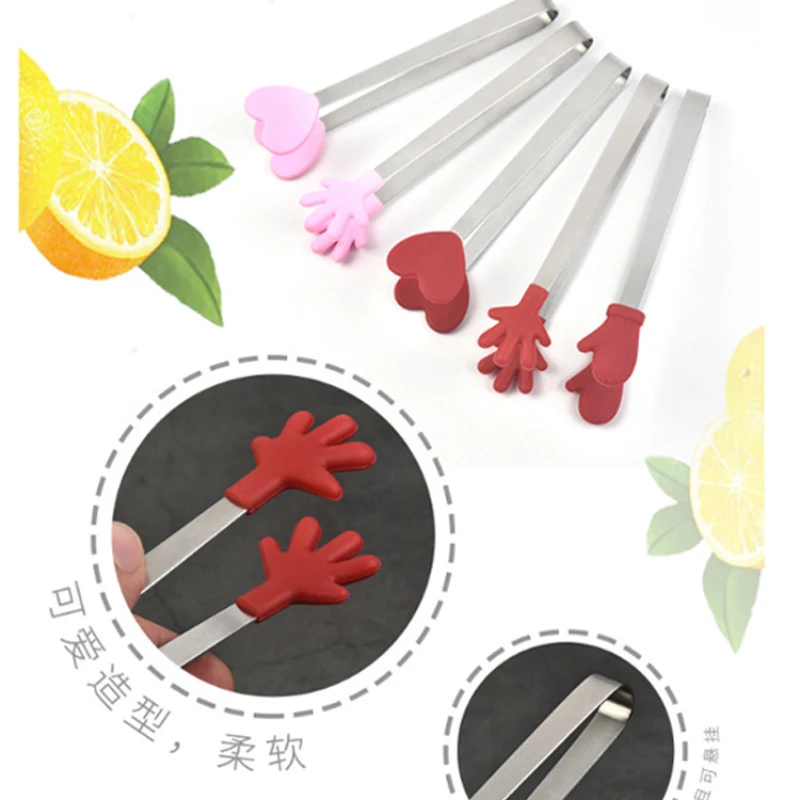 

Прочный зажим для льда из нержавеющей стали, креативный силиконовый зажим для ладони, кухонные щипцы для салата, тостов, сладостей, баров, ку...