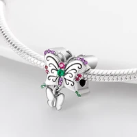 2021 new real silver color two tone crown charm charm fit original 3mm braceletbangle for women birthday fashion jewelry