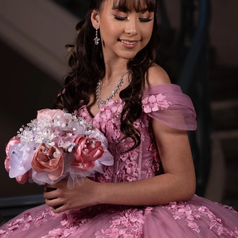 Роскошные Выпускные платья Quinceanrra изящное блестящее платье с открытыми плечами и